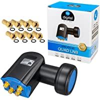 Los mejores  - HB-Digital LNB LNC - Conector con contactos chapados en oro para cable de televisión de alta definición- para FULL HD TV…